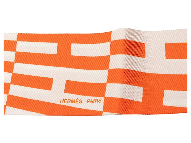 Hermès Orange Op H Seidentuch Twilly - Ansicht 3