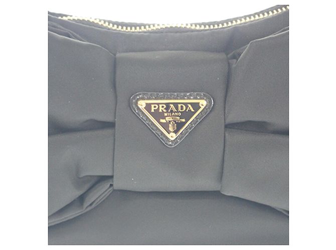 Bolso Prada Black Mini Re Nylon and Nappa Bow Satchel Negro - vista 10