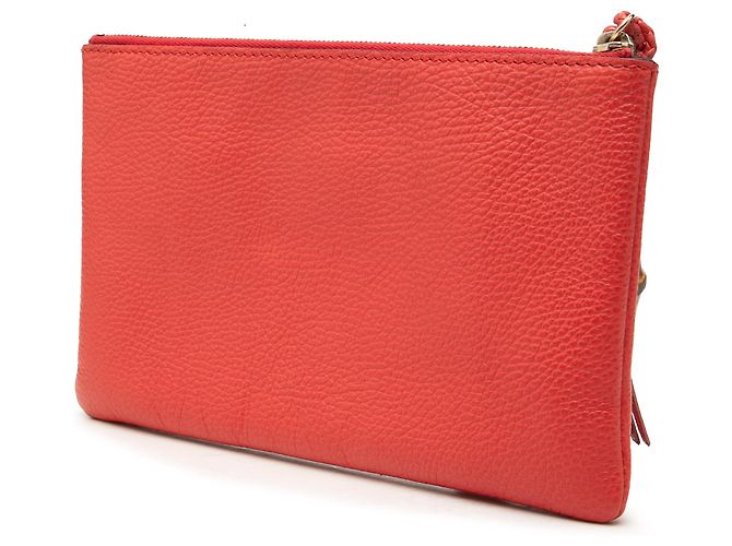Bamboo Clutch Gucci in pelle di vitello rossa con bambù Rosso - vista 2