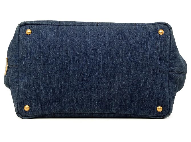 Prada Blue Denim Canapa Logo Tote Blau - Ansicht 3