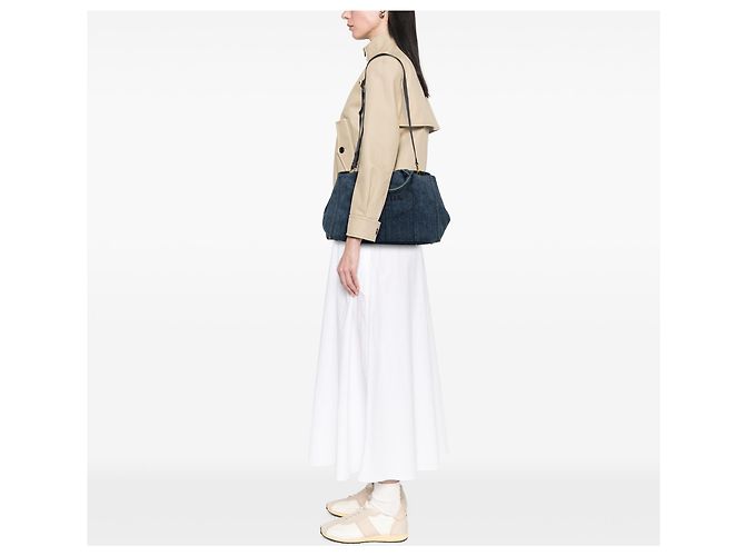 Prada Blue Denim Canapa Logo Tote Blau - Ansicht 6