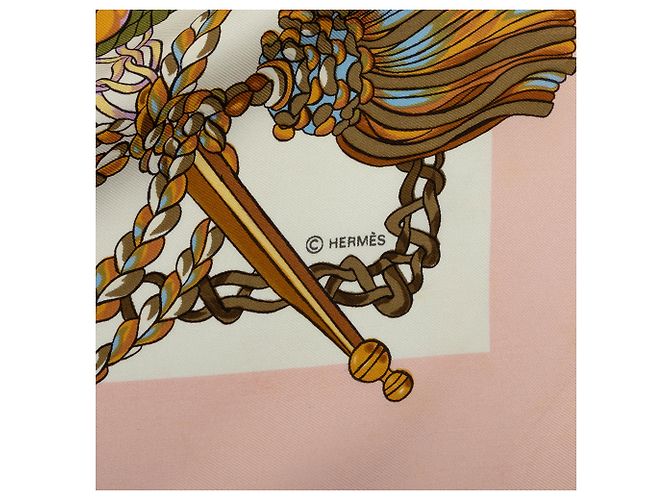 Foulard di seta Hermès Pink Le Timbalier 90 Rosa - vista 5