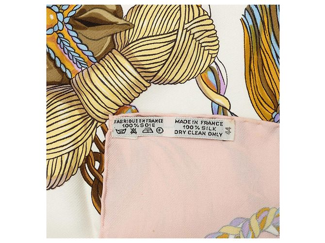 Foulard di seta Hermès Pink Le Timbalier 90 Rosa - vista 7