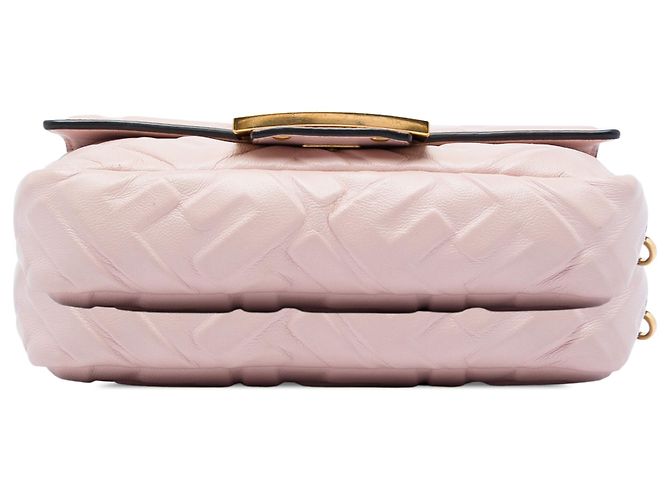 Borsa Satchel Baguette Fendi in pelle goffrata Mini Zucca Rosa - vista 3