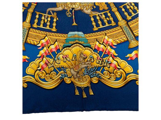 Pañuelo de seda Hermès Blue Luna Park 90 Azul - vista 6