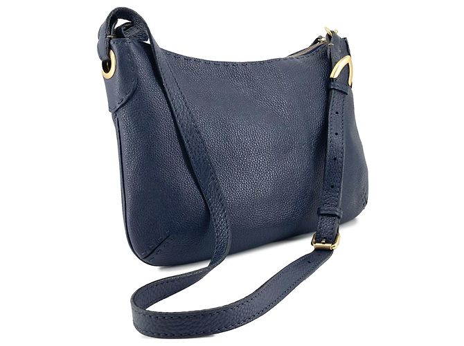 Fendi Blue Medium Leather Selleria Crossbody Blu navy - vista 2