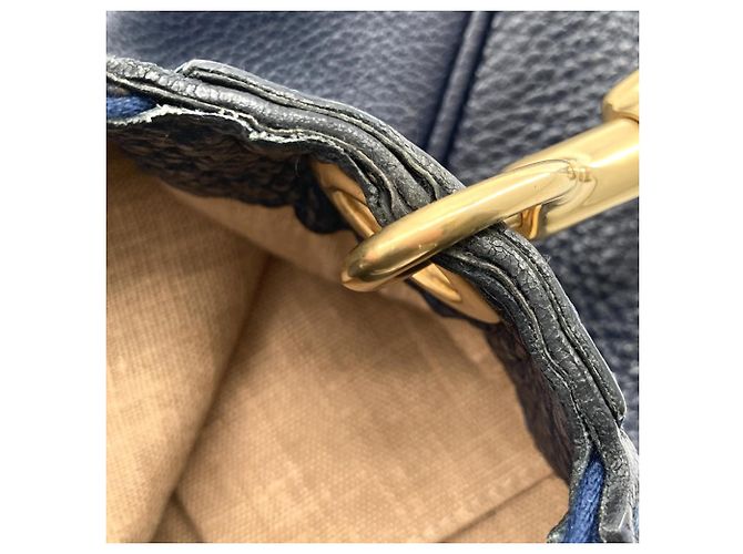 Fendi Blue Medium Leather Selleria Crossbody Blu navy - vista 9