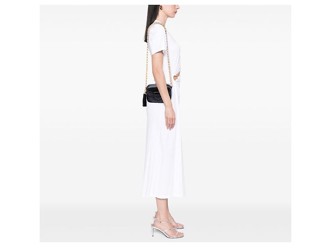 Bolsa Camera Chanel em pele de cordeiro acolchoada preta com tassel CC Preto - vista 6