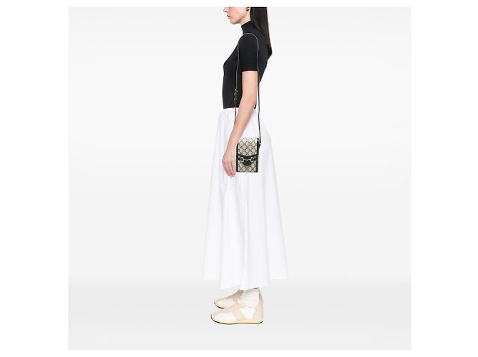 Gucci Beige Mini GG Supreme Horsebit 1955 Crossbody - vista 6