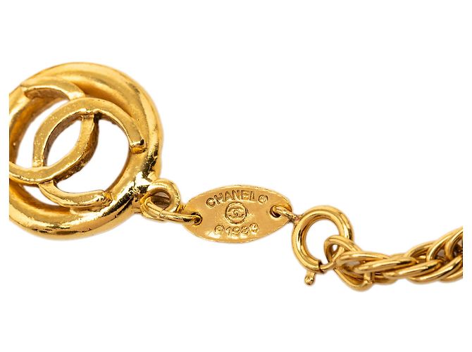 Bracciale a maglie con ciondolo Chanel Gold CC placcato oro D'oro - vista 5