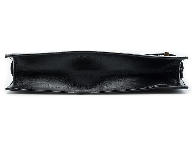 Autre Marque Clutch Manhattan Saint Laurent in pelle di vitello liscia nera con catena Nero - vista 3
