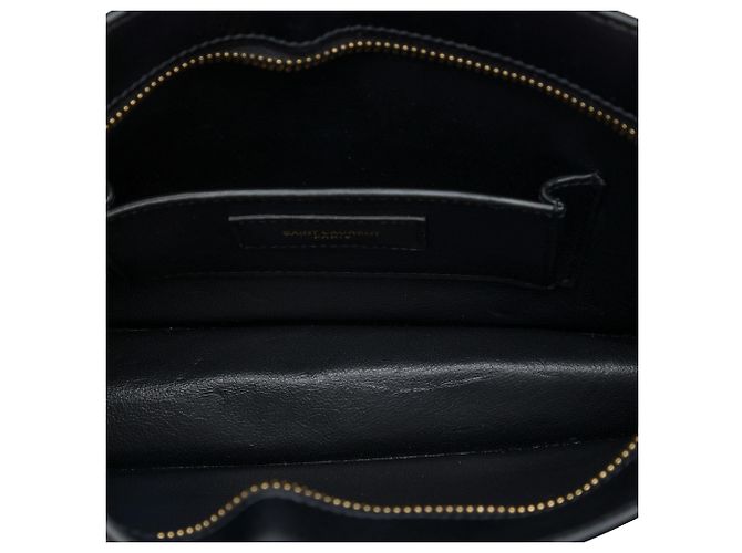 Autre Marque Clutch Manhattan Saint Laurent in pelle di vitello liscia nera con catena Nero - vista 4
