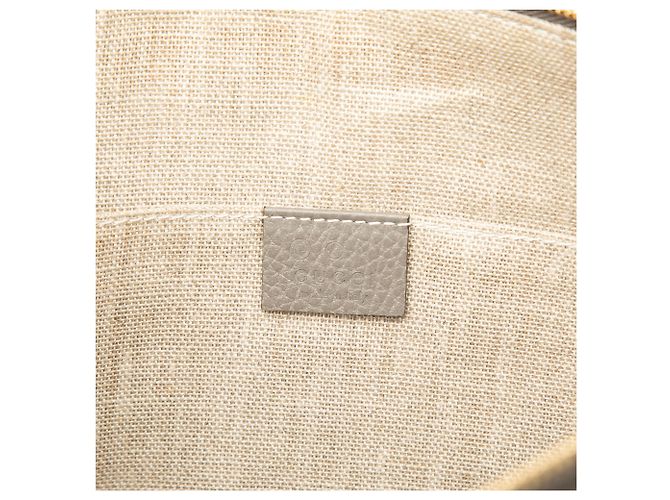 Bamboo Clutch Gucci in vitello grigio con nappa in bambù Marrone - vista 5