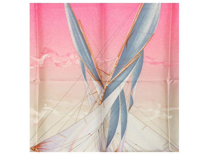 Foulard di seta Hermès Blue En Course 90 - vista 7