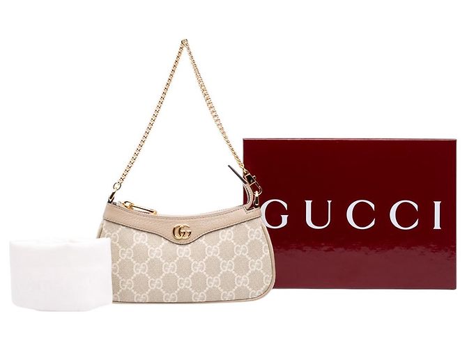 Borsa a tracolla Gucci Mini GG Supreme Ophidia Beige - vista 7