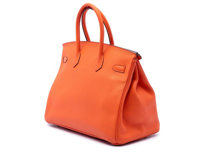 Hermès Orange Clemence Birkin Retourne 35 Naranja - vista 2