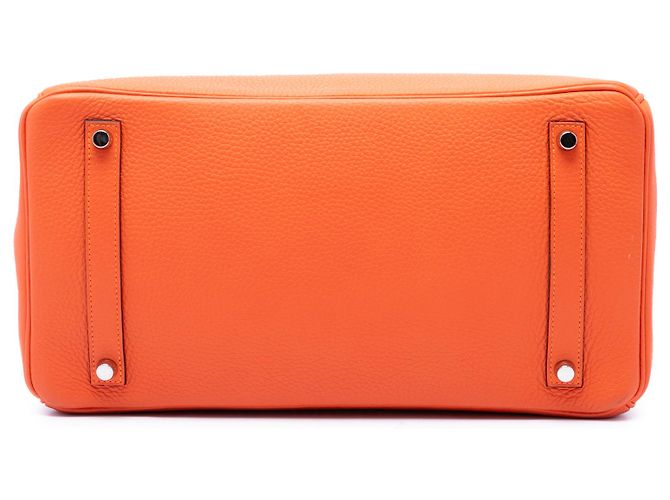 Hermès Orange Clemence Birkin Retourne 35 Naranja - vista 3