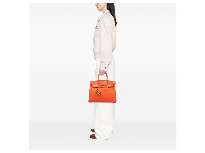Hermès Orange Clemence Birkin Retourne 35 Naranja - vista 6