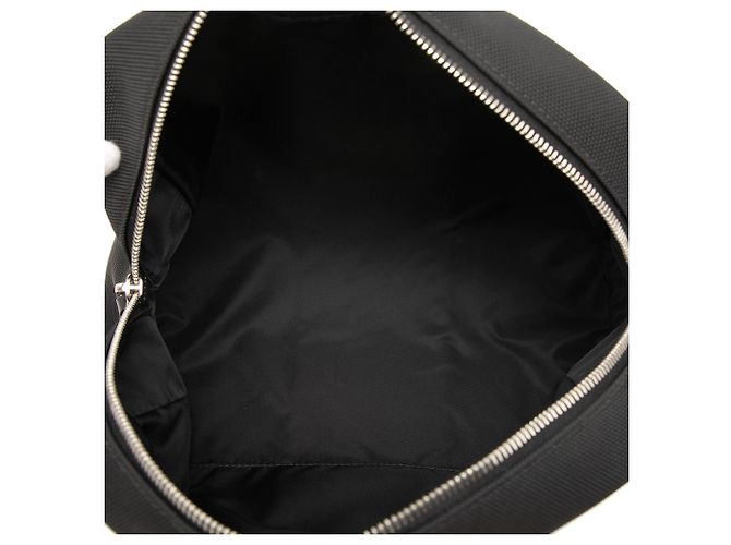 Clutch Gucci in techno canvas nero con banda Web - vista 4
