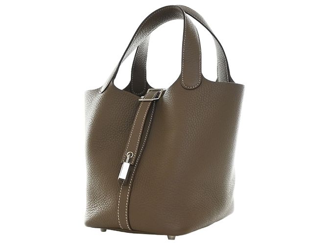 Hermès Brown Clemence Picotin Lock 18 Marron Taupe - vue 10