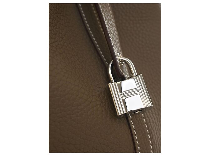 Hermès Brown Clemence Picotin Lock 18 Marron Taupe - vue 7