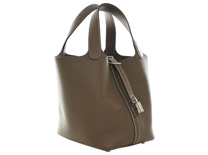 Hermès Brown Clemence Picotin Lock 18 Marron Taupe - vue 9
