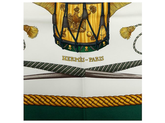 Lenço de seda Hermès White Les Tambours 90 - vista 5