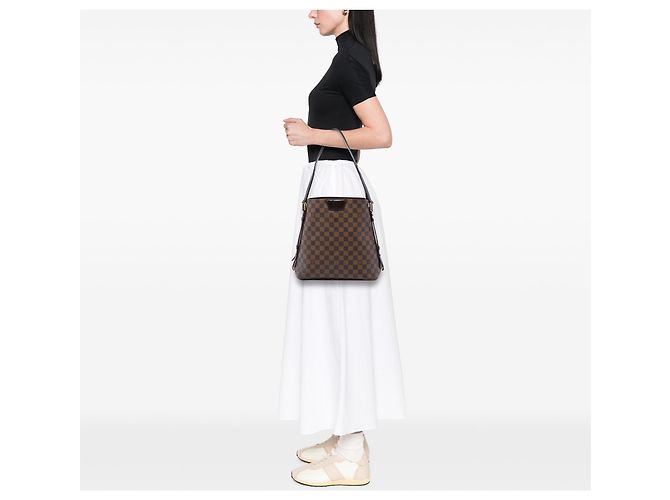 Louis Vuitton Brown Damier Ebene Cabas Rivington Castaño - vista 5