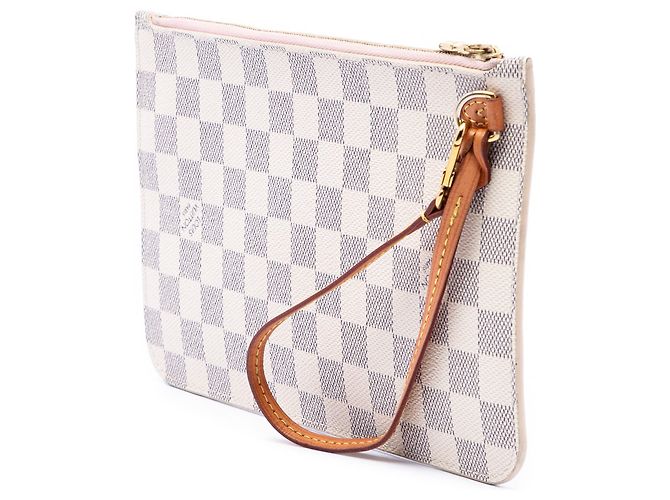 Bolso Louis Vuitton White Damier Azur Neverfull MM Blanco - vista 2