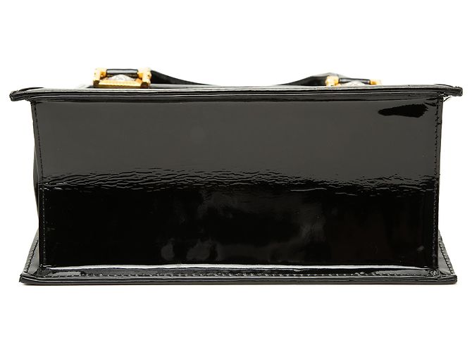 Borsa Box Sunburst Versace in vernice nera e pony hair Nero - vista 3