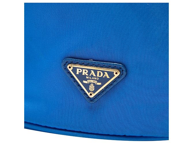 Pochette à cordon de serrage Prada en Tessuto bleu - vue 5