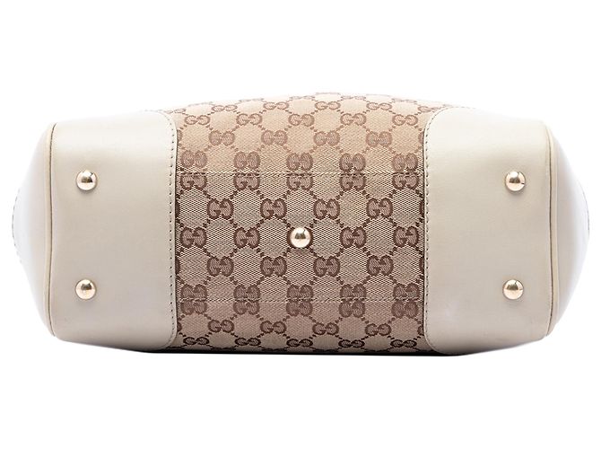Gucci Mayfair Tote aus beigem GG Canvas und Web - Ansicht 3