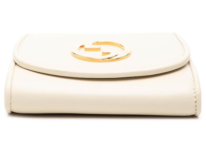 Gucci Portafoglio Blondie con catena in pelle di vitello bianca Medium Bianco - vista 3