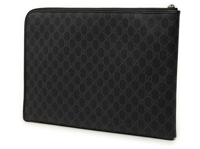 Gucci Black GG Supreme Interlocking G Clutch Schwarz - Ansicht 2