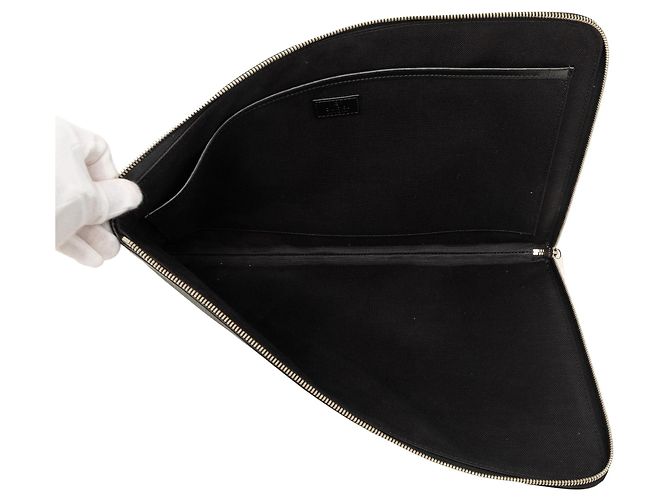 Gucci Black GG Supreme Interlocking G Clutch Schwarz - Ansicht 4