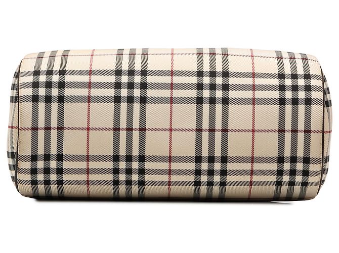 Sac à main cylindrique Burberry Beige House Check Canvas - vue 3