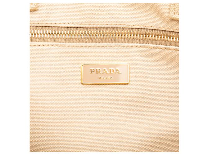 Borsa Tote Prada Soho in tela Canapa stampata gialla Large Giallo - vista 5