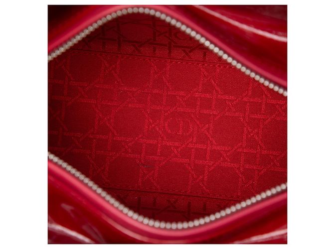 Autre Marque Dior Red Medium Patent Cannage Lady Dior Rot Bordeaux - Ansicht 4