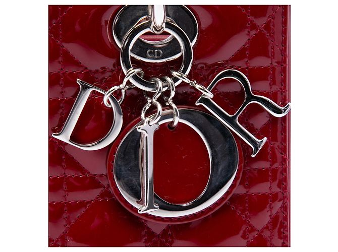 Autre Marque Dior Red Medium Patent Cannage Lady Dior Rot Bordeaux - Ansicht 5