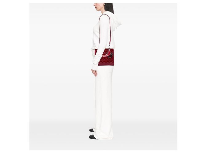 Autre Marque Dior Red Medium Patent Cannage Lady Dior Rot Bordeaux - Ansicht 6