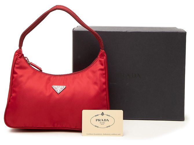 Re-Edition Prada Mini Tessuto Re Edition 2000 Schultertasche Rot - Ansicht 7