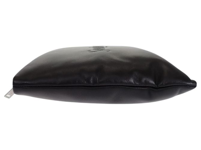 Autre Marque Saint Laurent Pouch Puffy Large in pelle di agnello nera Nero - vista 10