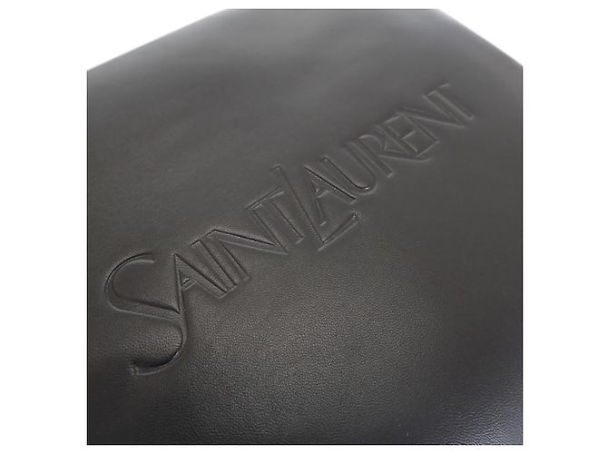 Autre Marque Saint Laurent Pouch Puffy Large in pelle di agnello nera Nero - vista 7