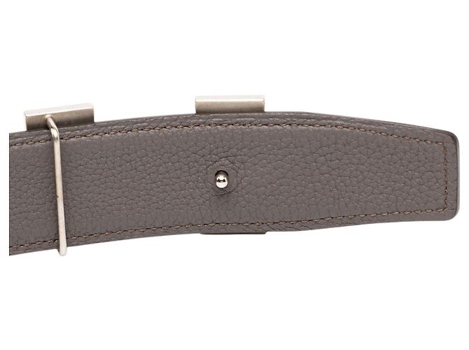 Cintura reversibile Hermès Constance H Guillochee in Swift e Togo nero - vista 5
