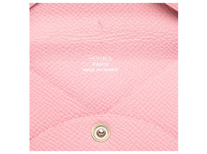 Hermès Pink Epsom Calvi Card Holder - vista 5