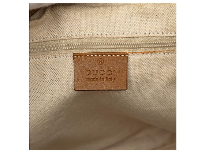 Borsa Satchel Gucci Beige Diamante Canvas Sukey - vista 5