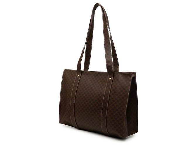 Céline Bolso Tote Celine Brown Macadam Coated Canvas Castaño Marrón oscuro - vista 2