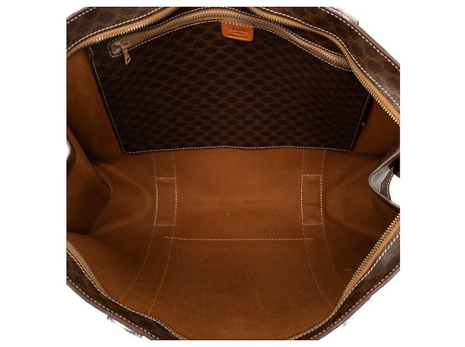 Céline Bolso Tote Celine Brown Macadam Coated Canvas Castaño Marrón oscuro - vista 4