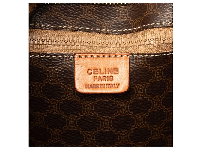 Céline Bolso Tote Celine Brown Macadam Coated Canvas Castaño Marrón oscuro - vista 5