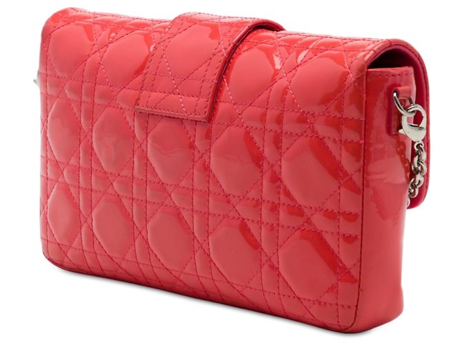 Autre Marque Dior Red Patent Cannage New Lock Pouch Crossbody Rosso - vista 2